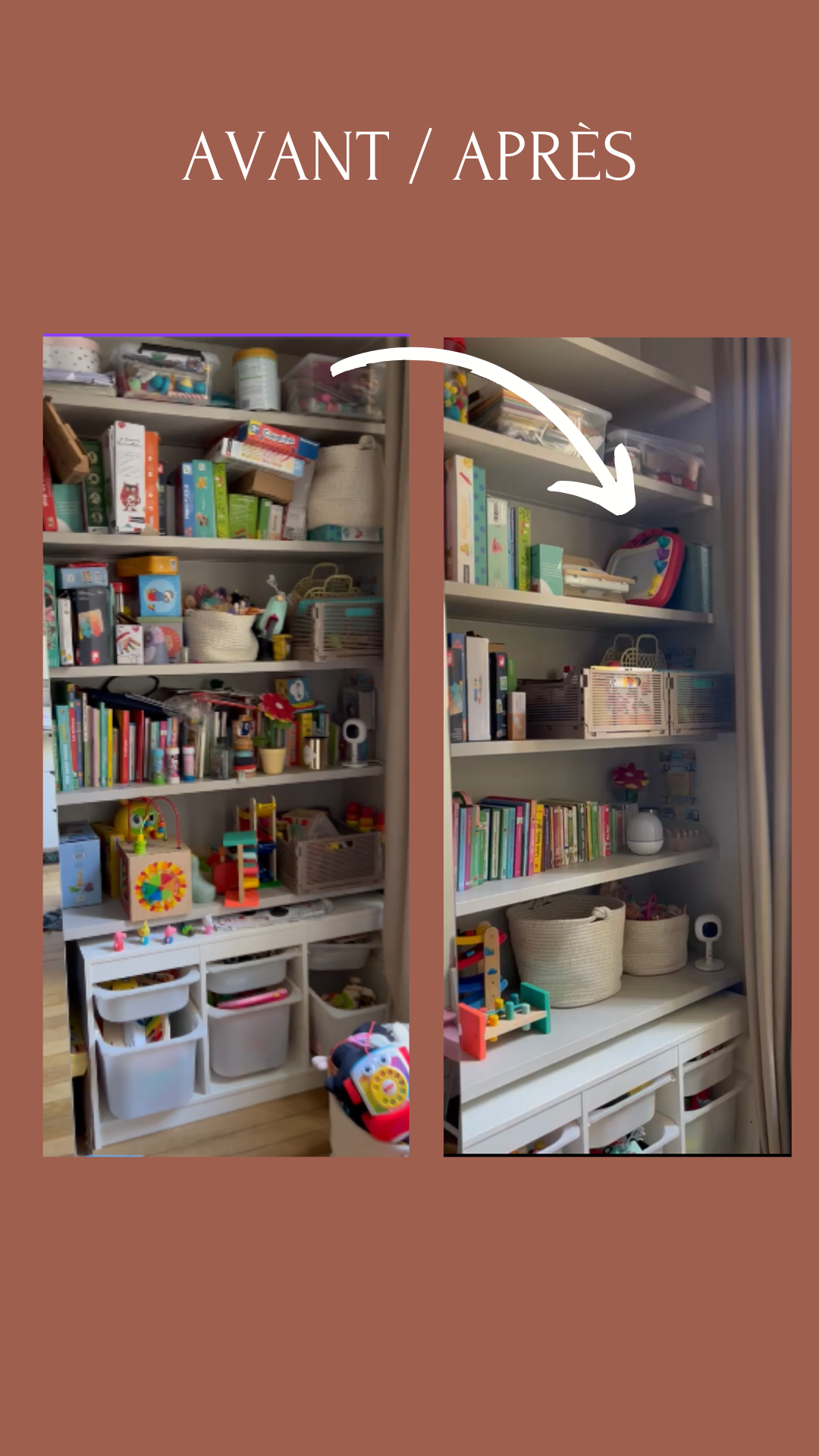 Rangement avant après par un home organiser à tours 37000