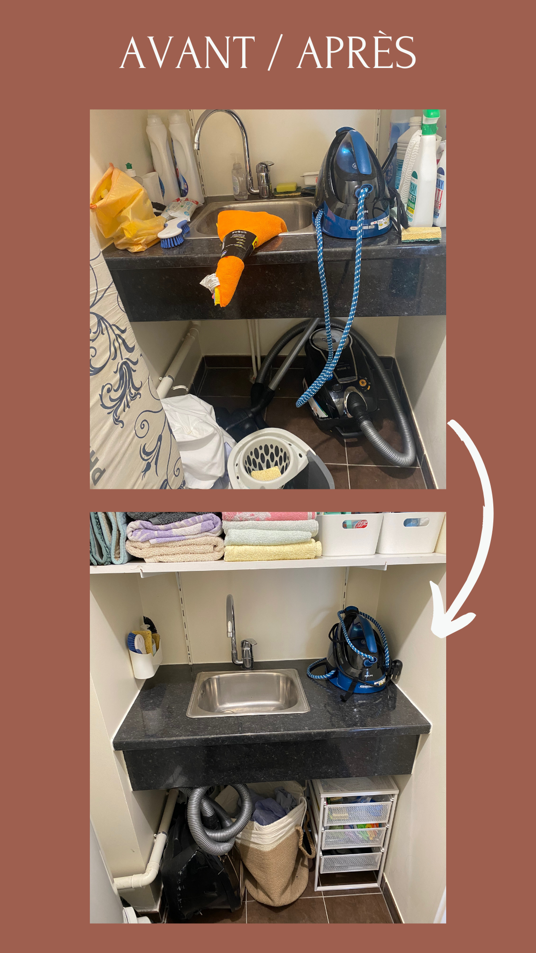 Home organiser avant après