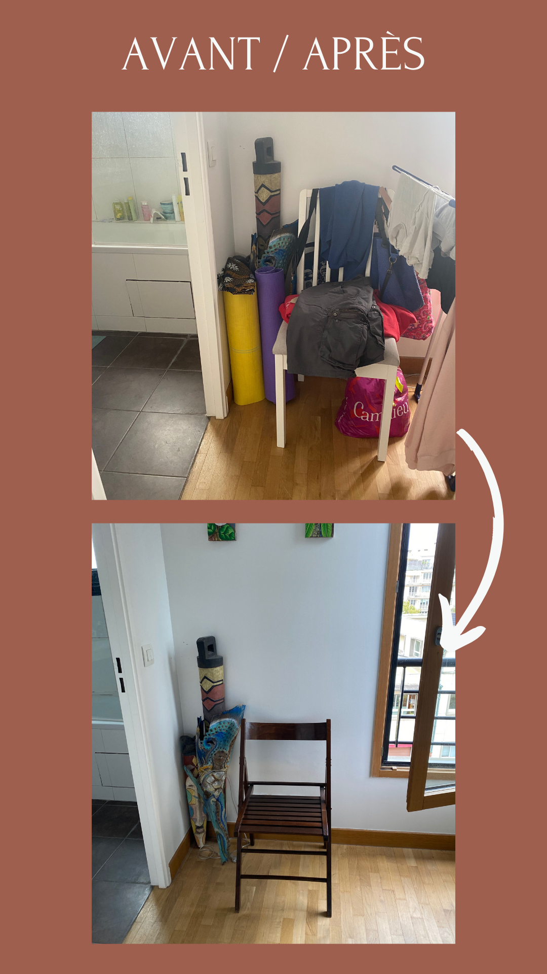 Rangement avant après entrée maison par un home organiser