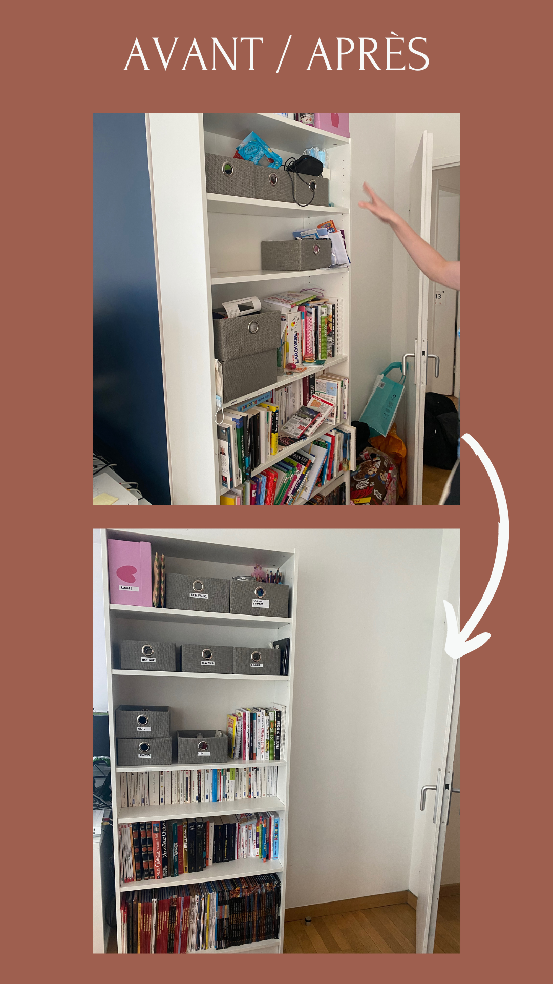 Rangement Avant après armoire chambre