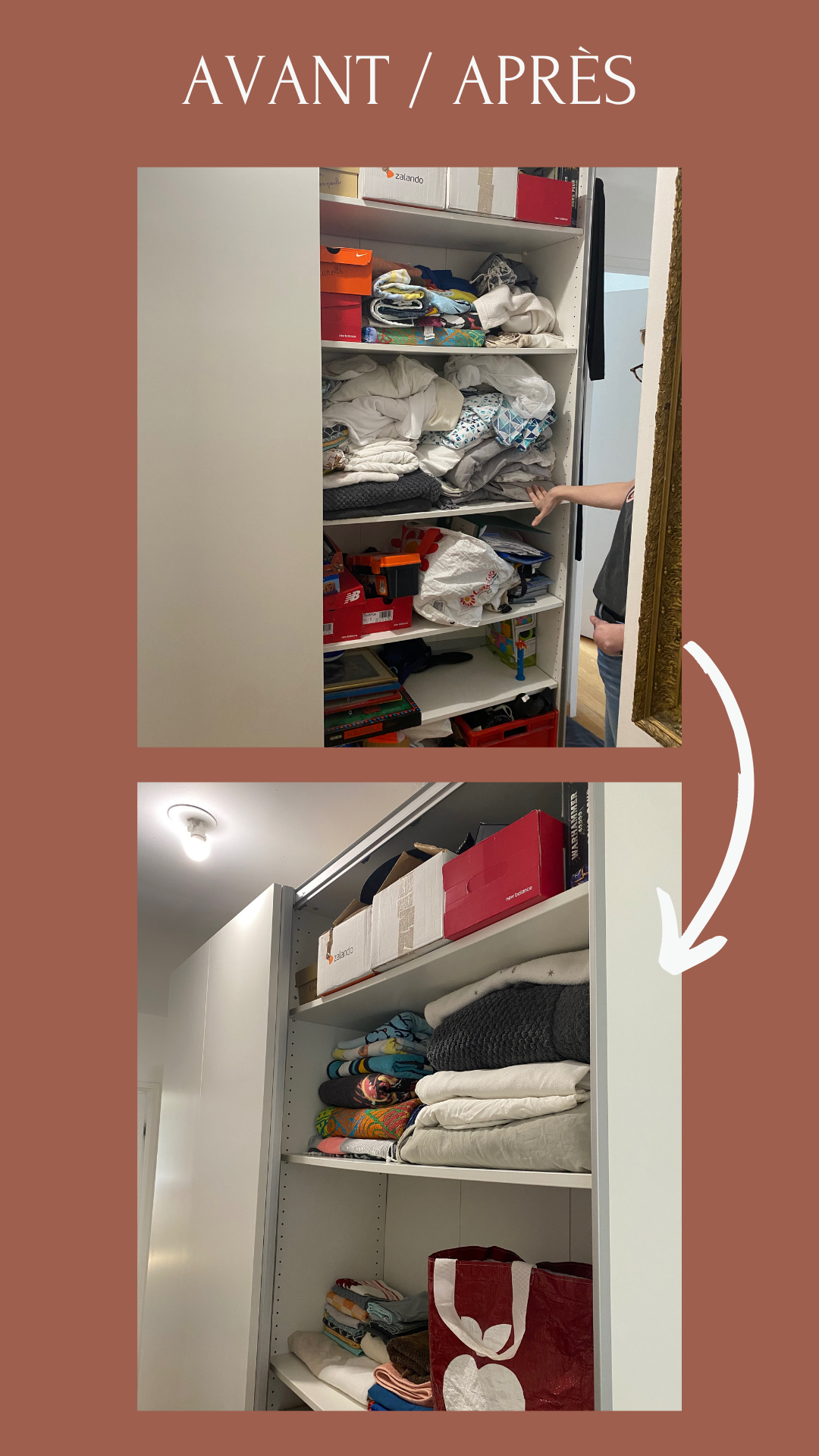 Rangement Avant après d'un dressing